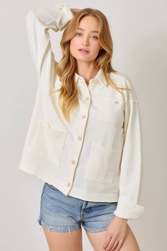 Washed Terry Shacket