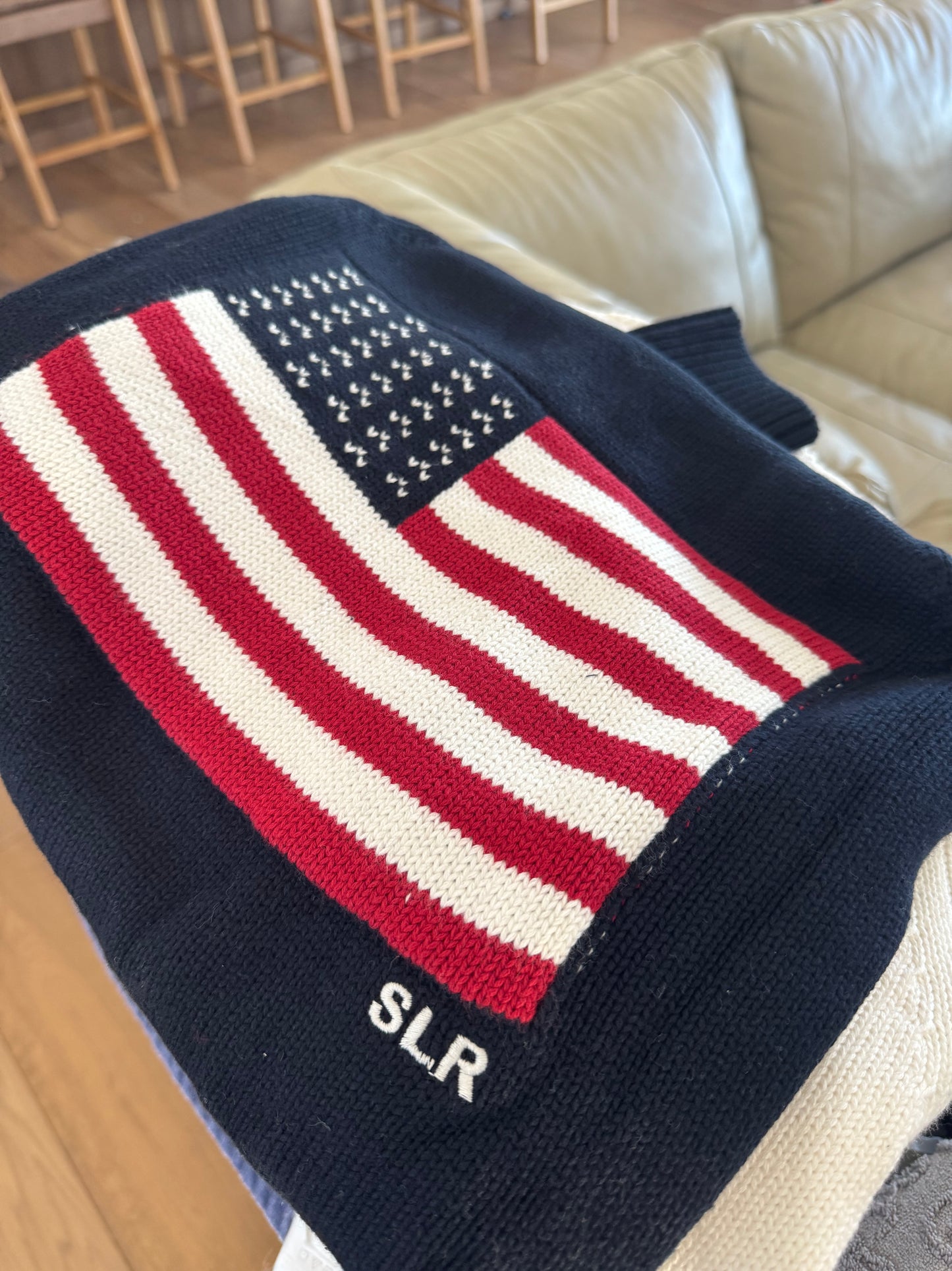Shawl Cardigan-Flag on the back with SLR