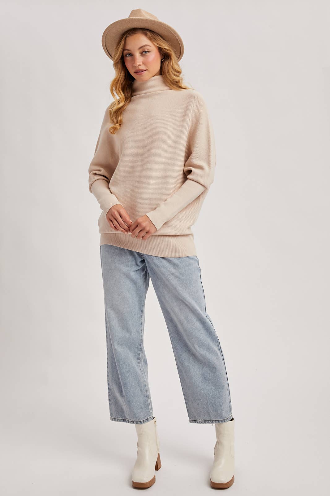 SLOUCH NECK DOLMAN SLEEVED PULLOVER