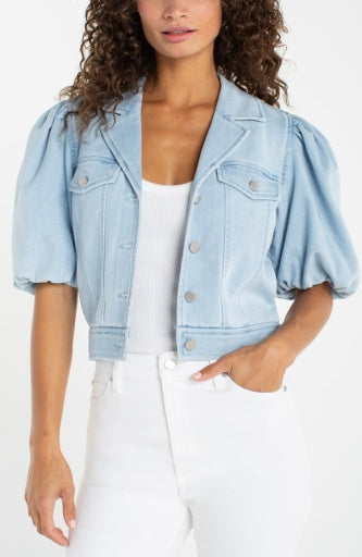 Puffed Sleeve Cropped Jacket