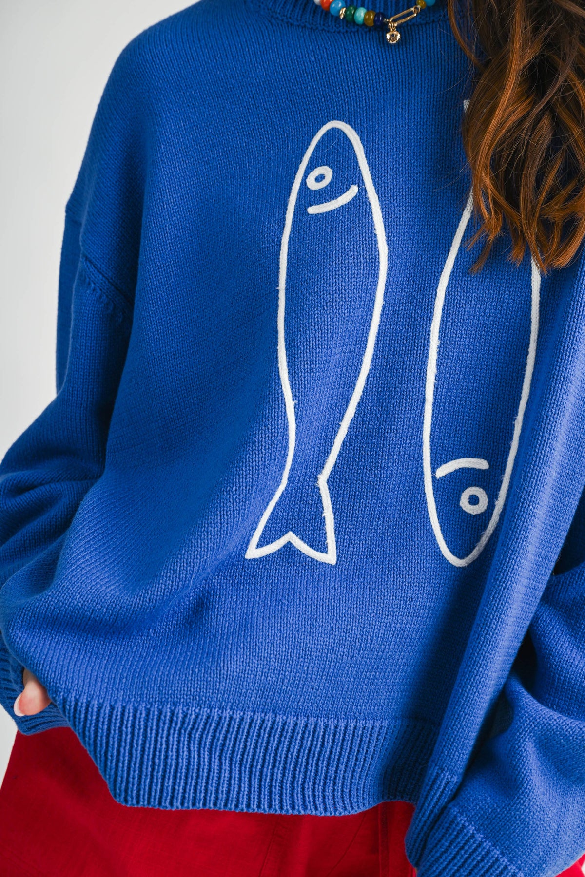 Oversized Graphic Knit Sweater