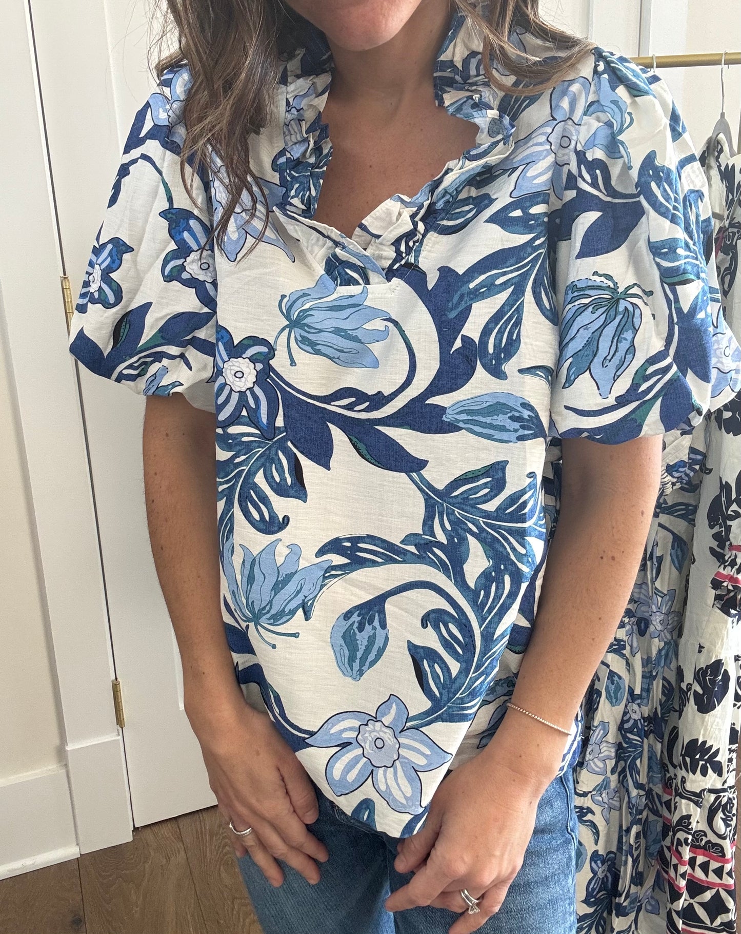 Ruffle V-Neck Top