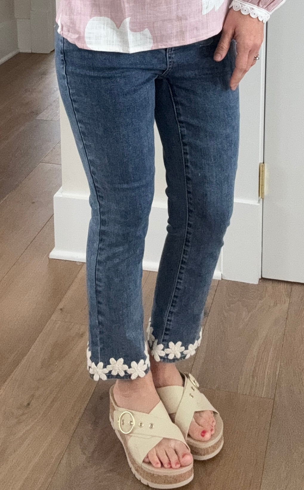 Flare Leg Stretch Denim Pants