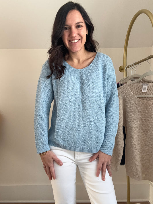 U Neck Jersey Rib Stitch -SKY