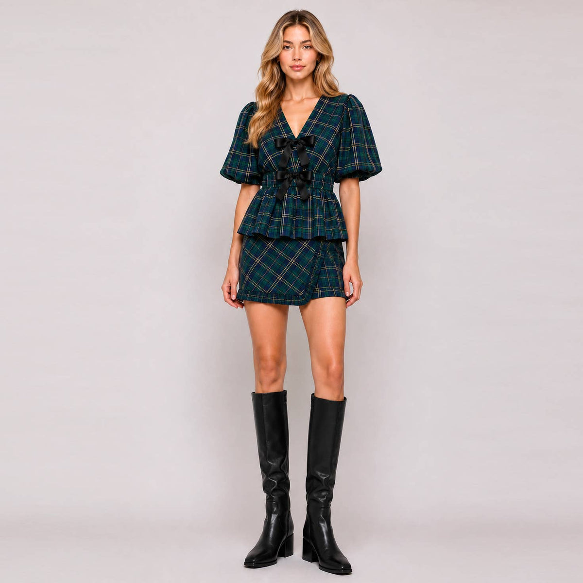 Highland Plaid Wrap Skort