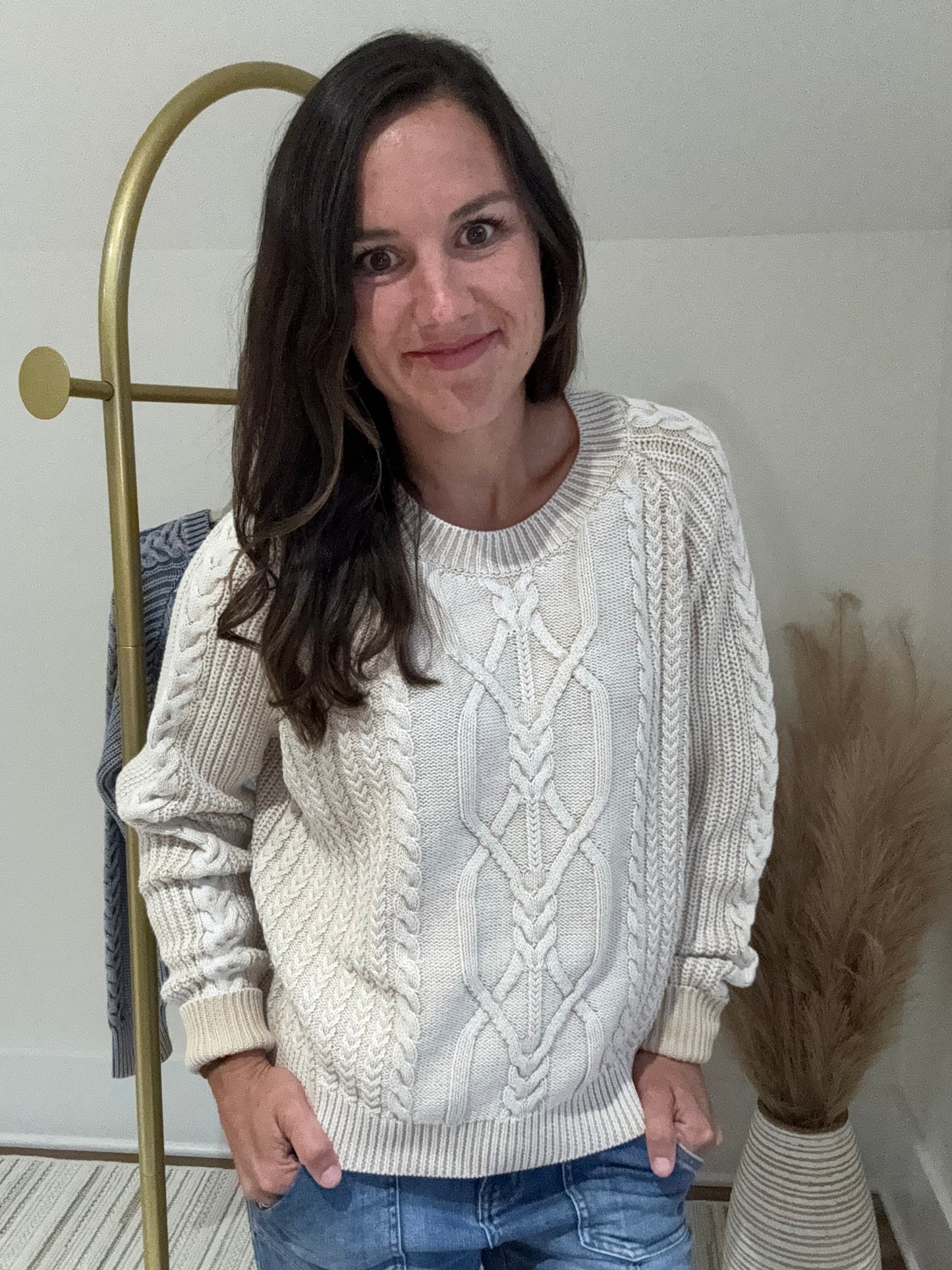Washed Cable Sweater