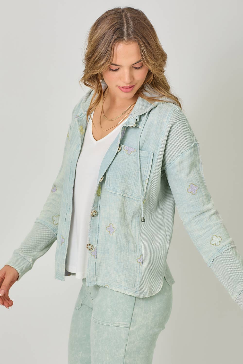 Thermal Contrast Hoodie Jacket