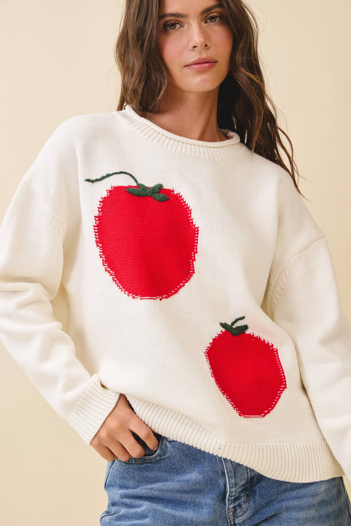 Oversized Graphic Knit Sweater