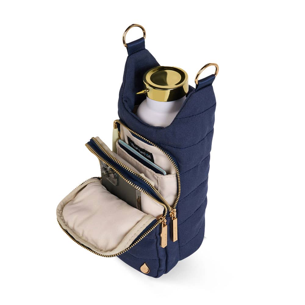 Navy Canvas HydroBag with Anchor Embroidery