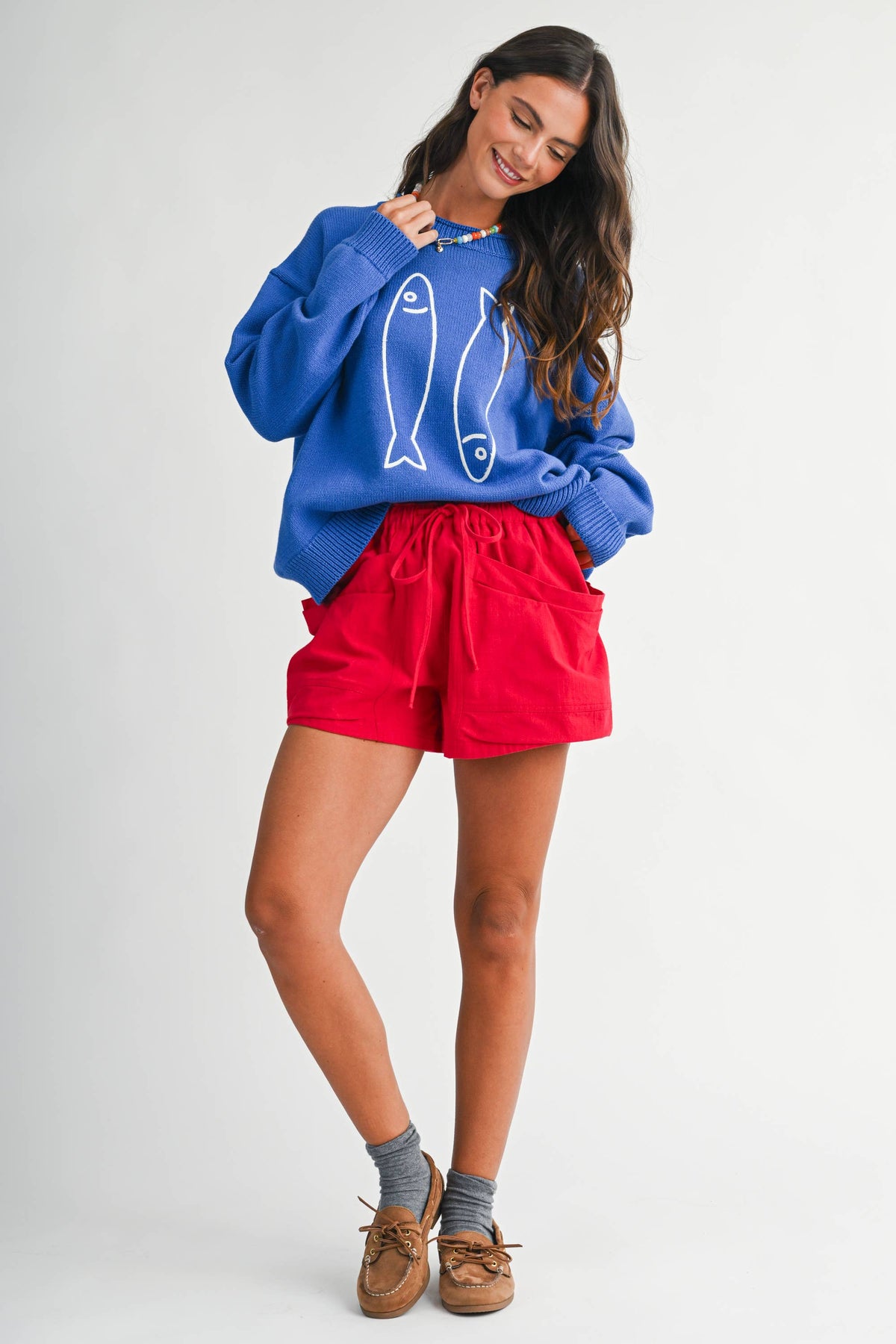 Oversized Graphic Knit Sweater