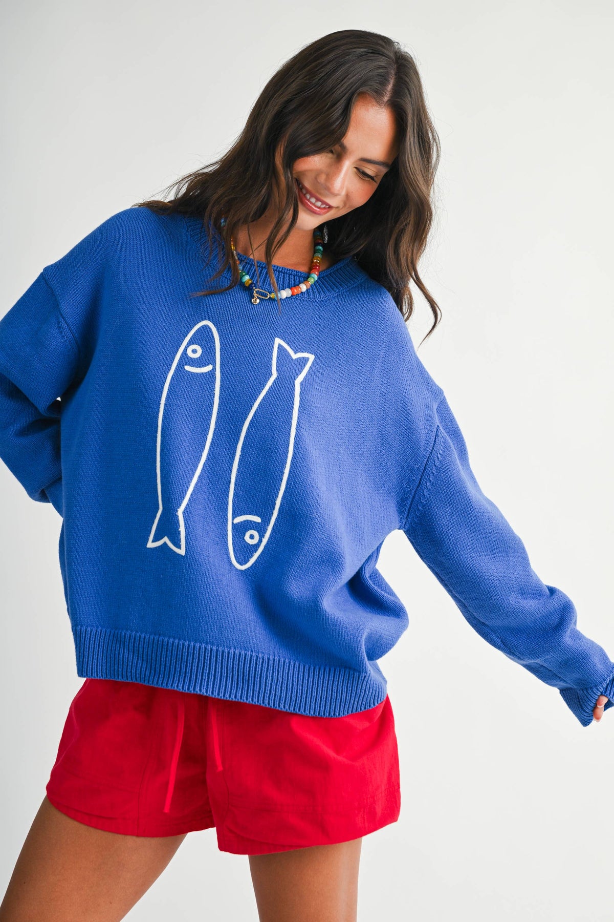 Oversized Graphic Knit Sweater