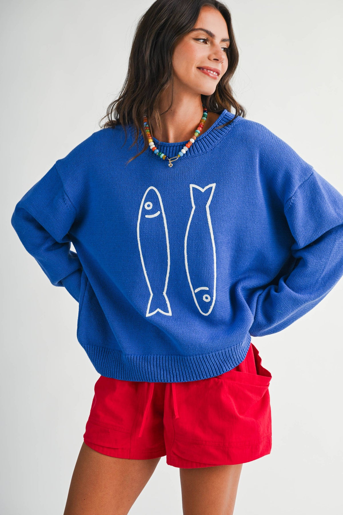 Oversized Graphic Knit Sweater