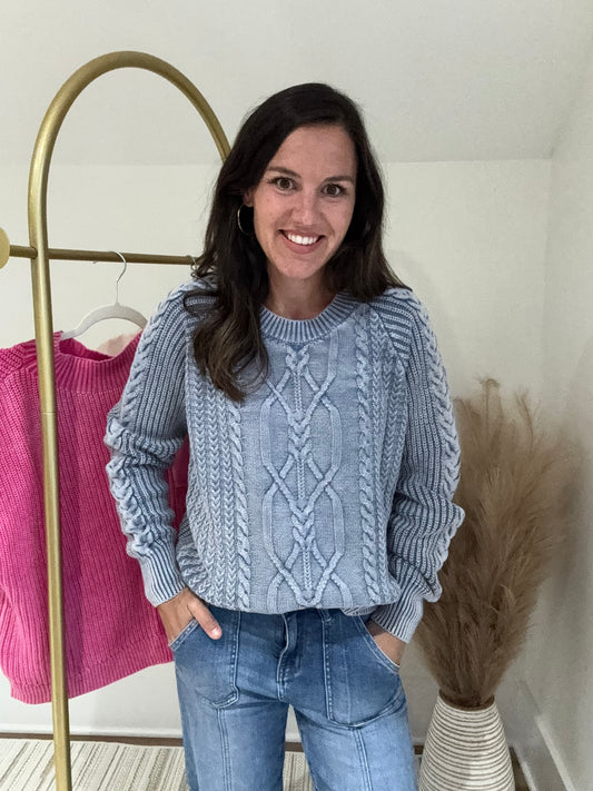Washed Cable Sweater