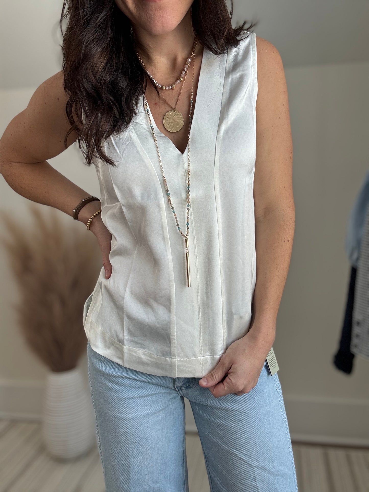 Sleeveless Top-White