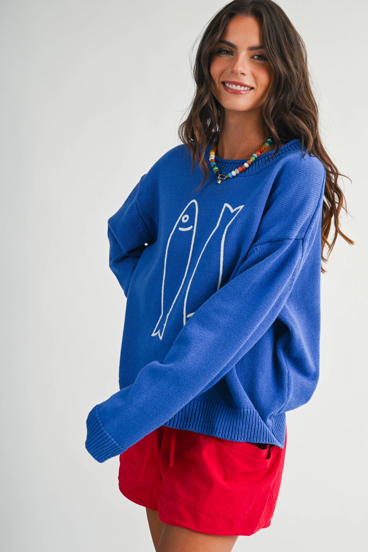 Oversized Graphic Knit Sweater