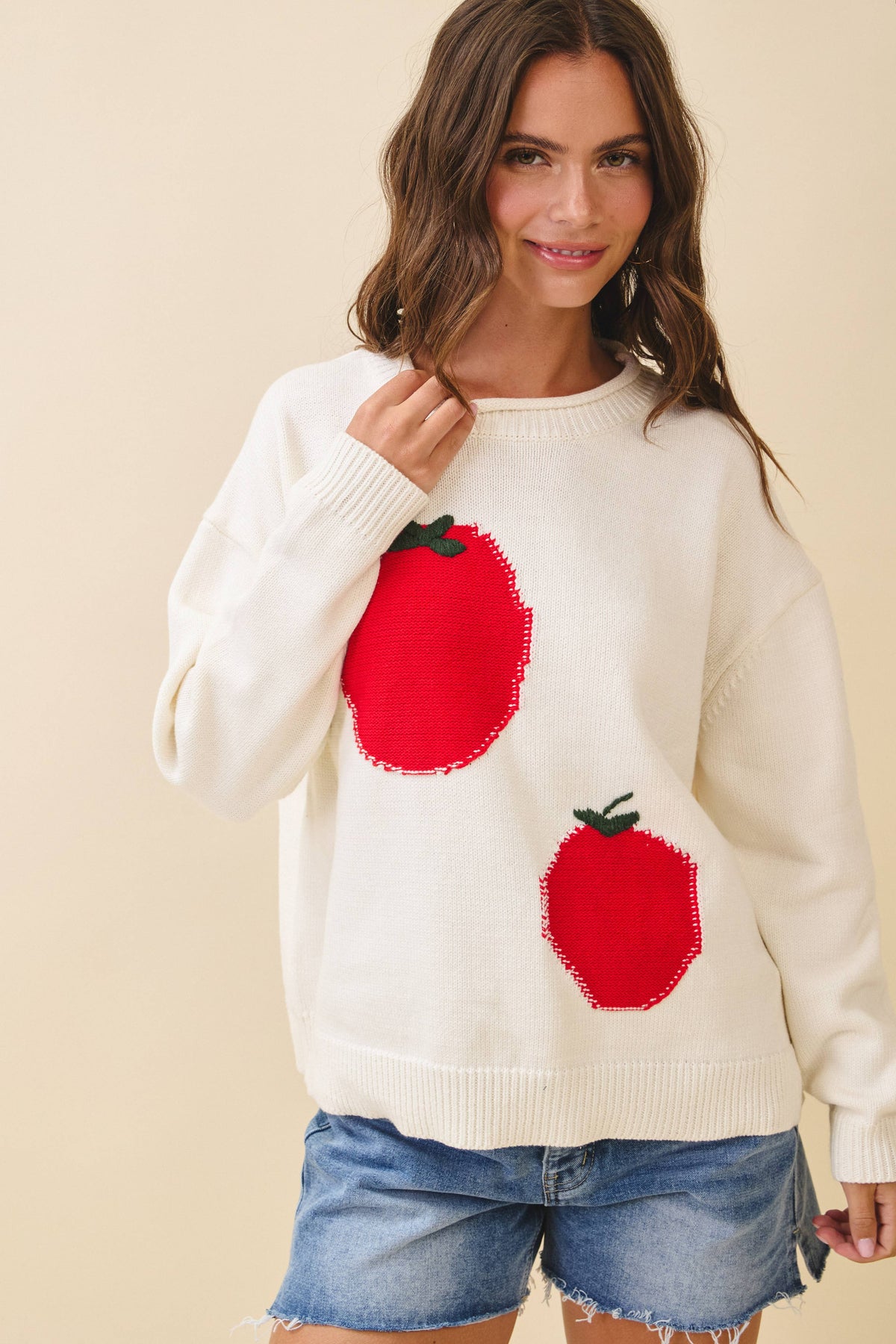 Oversized Graphic Knit Sweater
