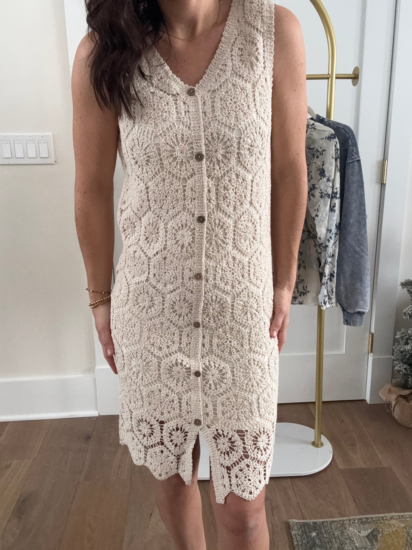 Crochet Sleeveless Midi Dress