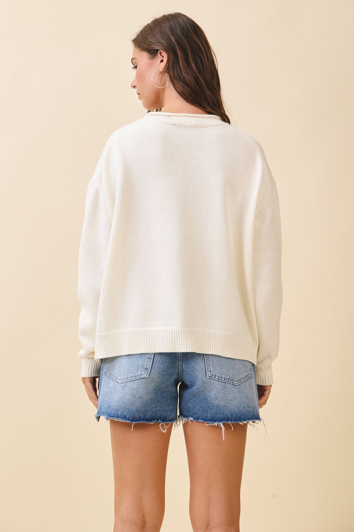 Oversized Graphic Knit Sweater