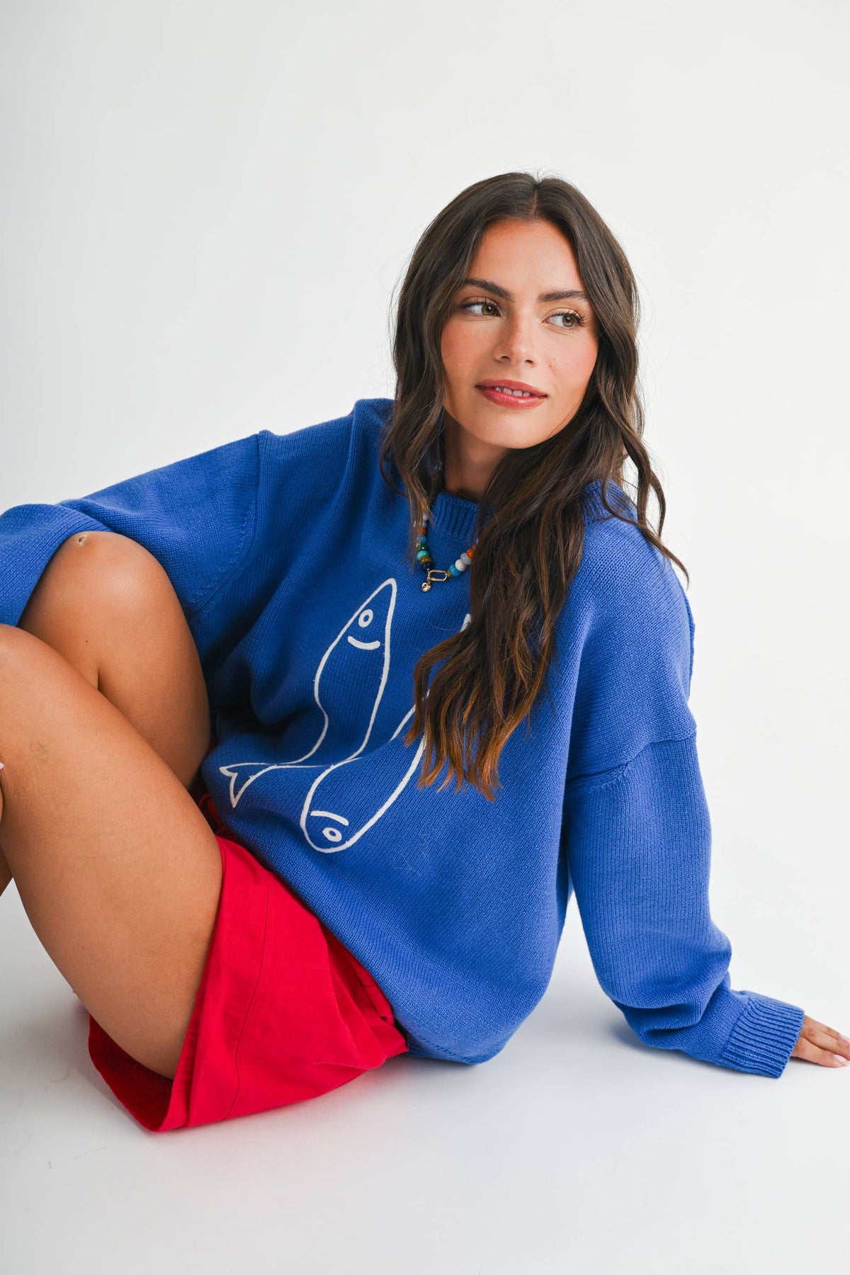 Oversized Graphic Knit Sweater