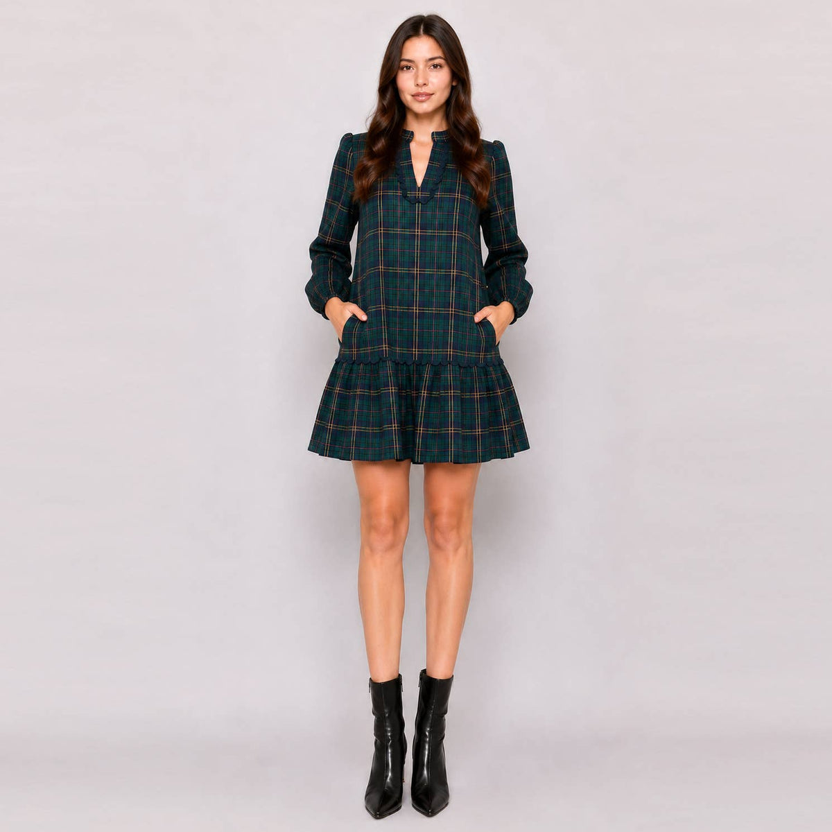 Highland Charm Plaid Mini Dress