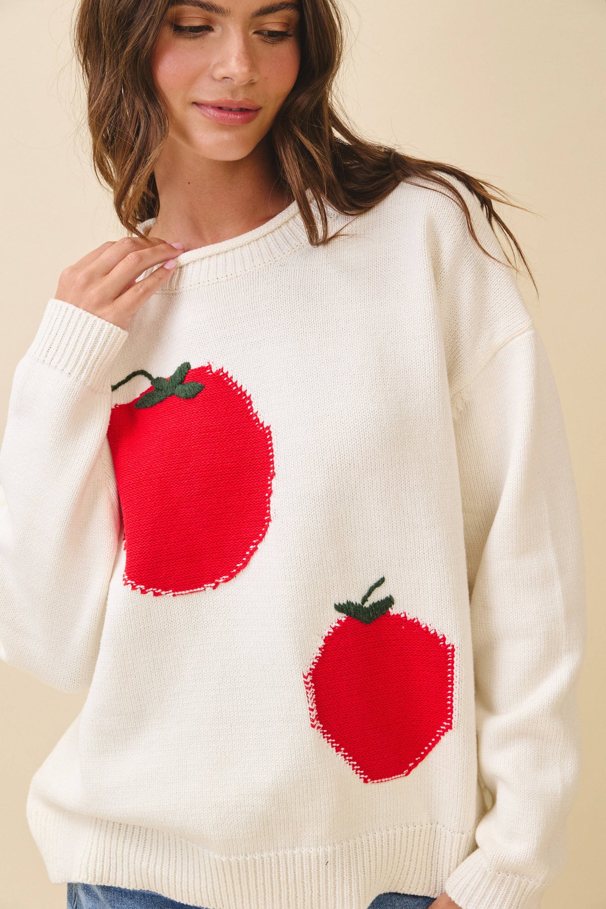 Oversized Graphic Knit Sweater