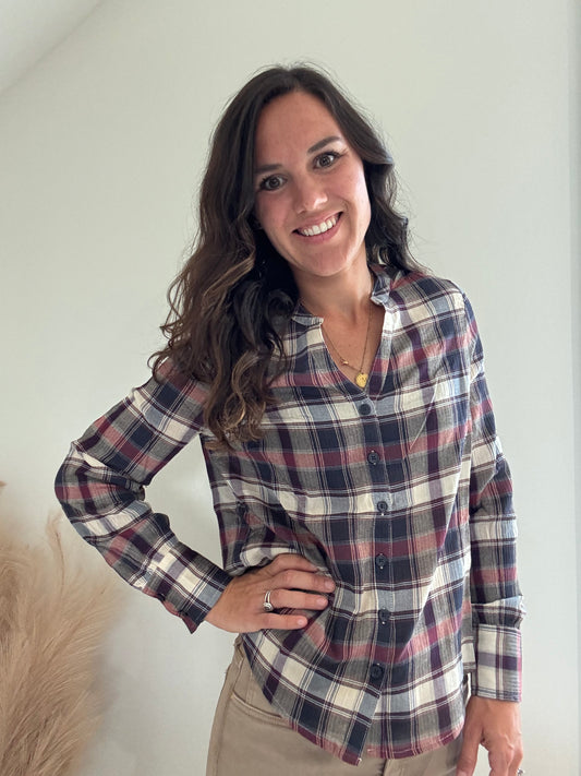 Bubble Plaid Button Up Shirt