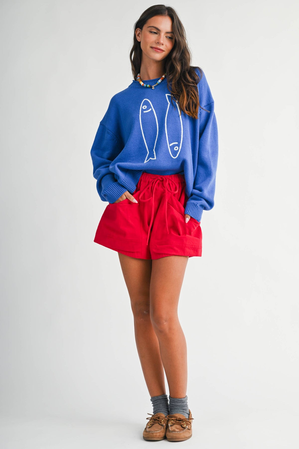 Oversized Graphic Knit Sweater