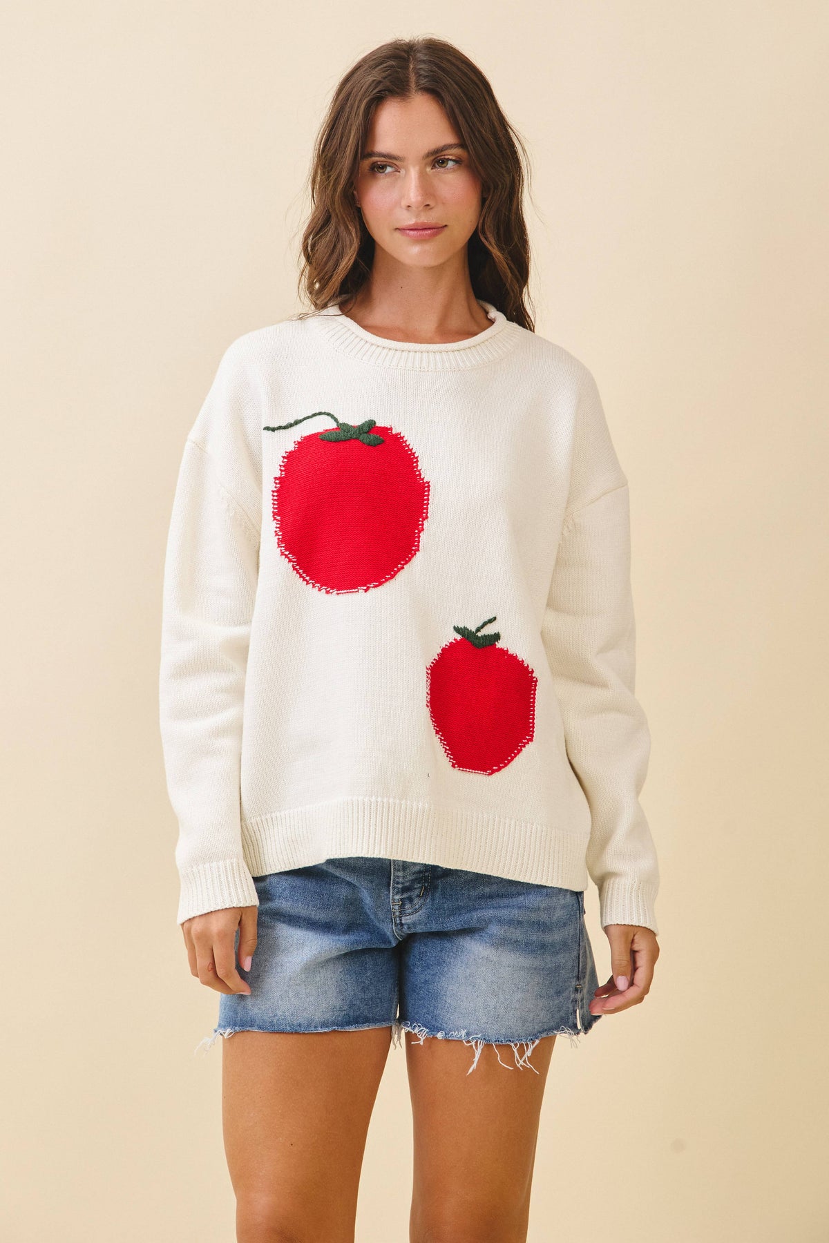 Oversized Graphic Knit Sweater