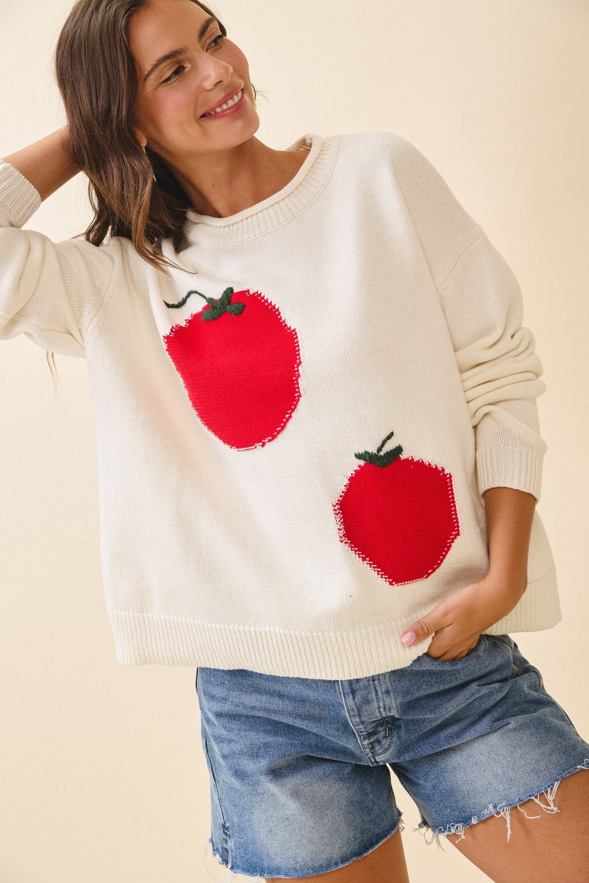 Oversized Graphic Knit Sweater