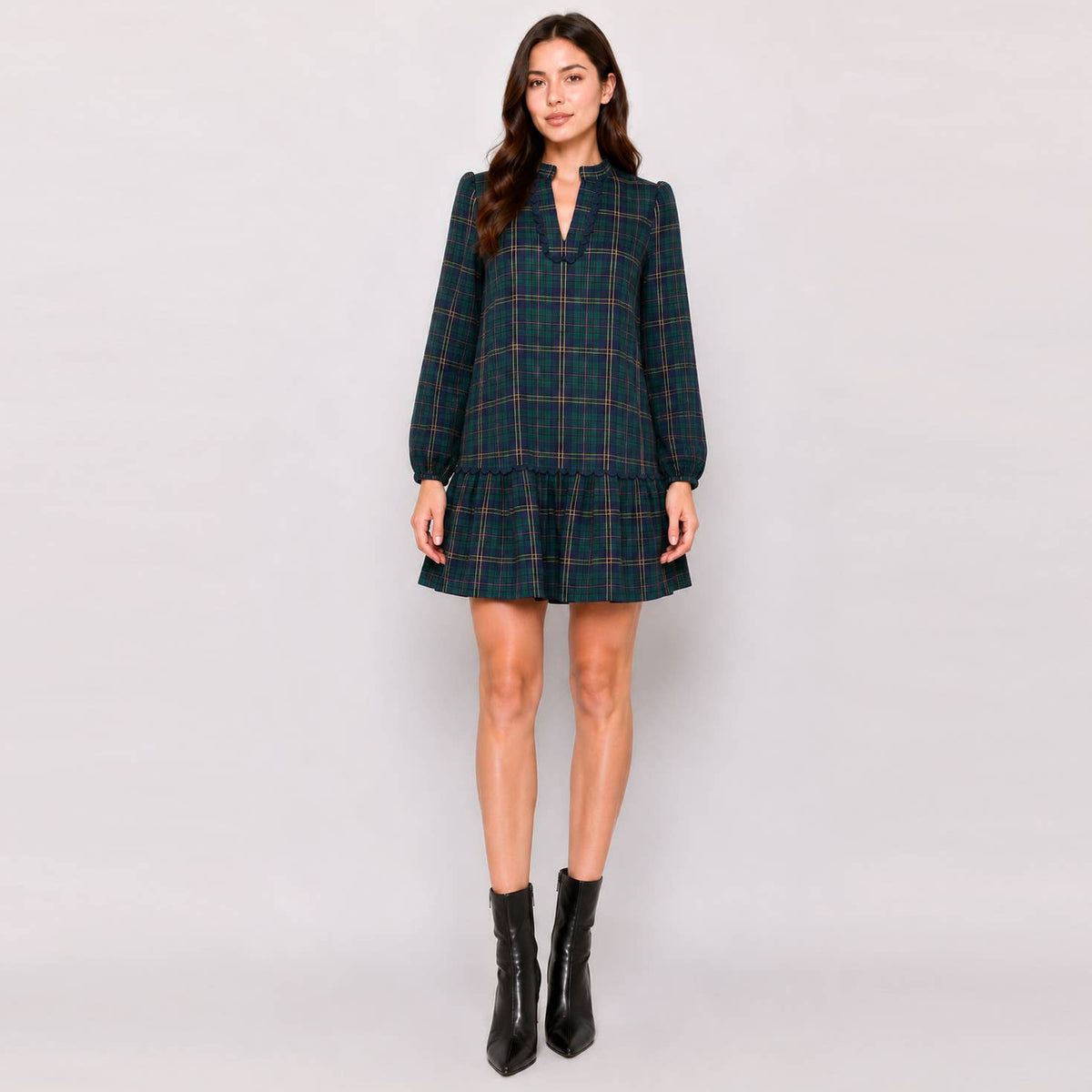 Highland Charm Plaid Mini Dress