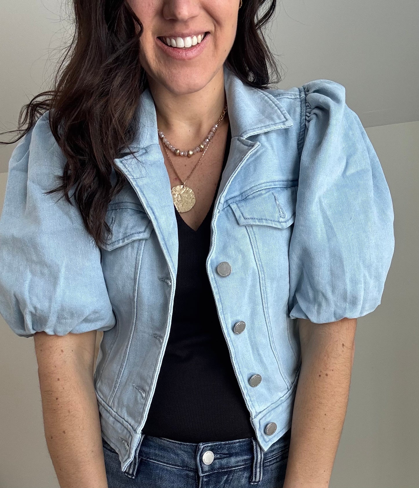 Puffed Sleeve Cropped Jacket