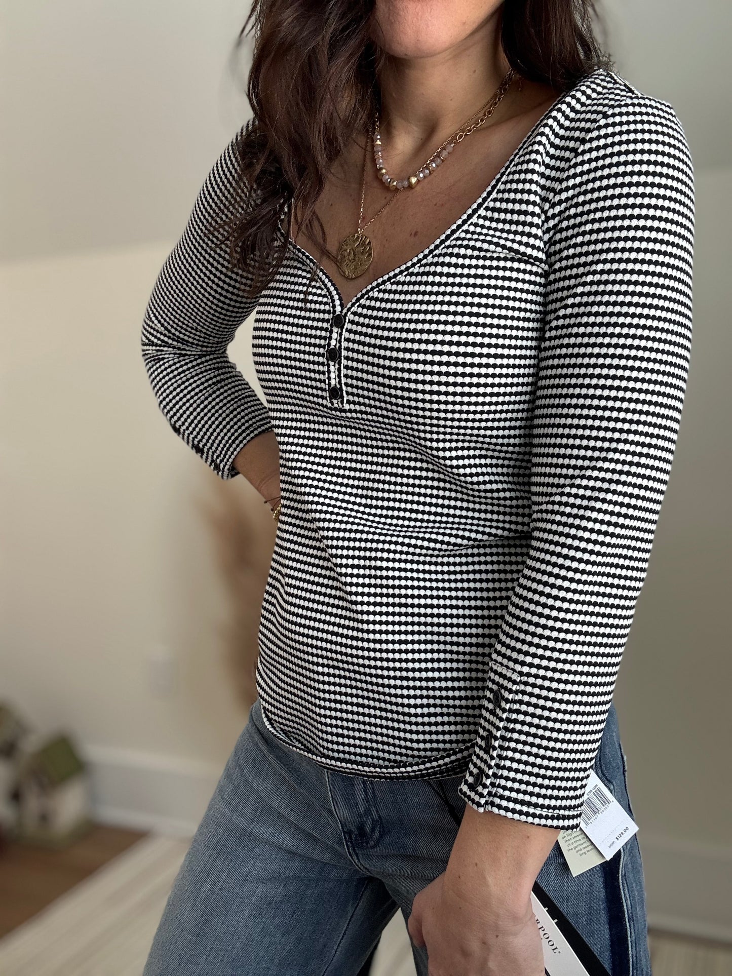 3/4 Button Sleeve Henly