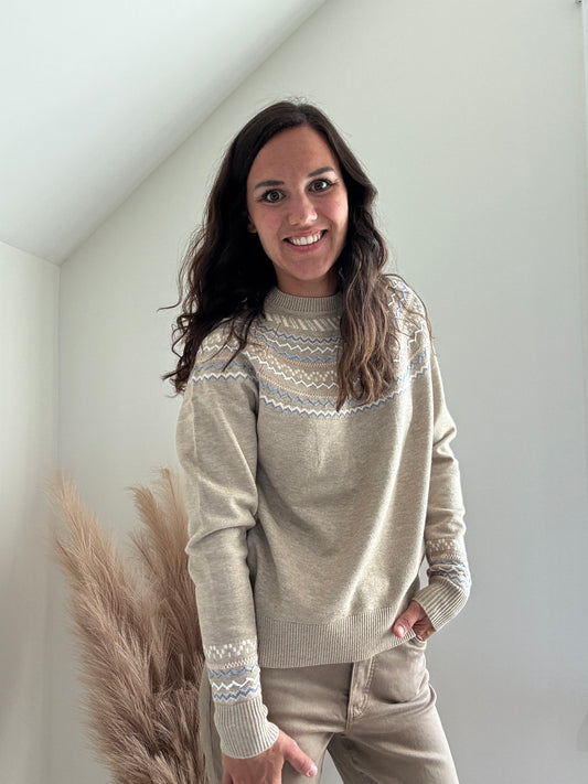 Embroidery Crew Neck Sweater