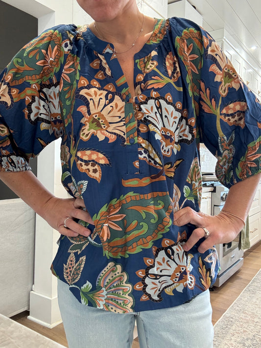 Print Neck Top