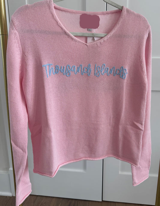 Thousand Islands Sweater- Pink
