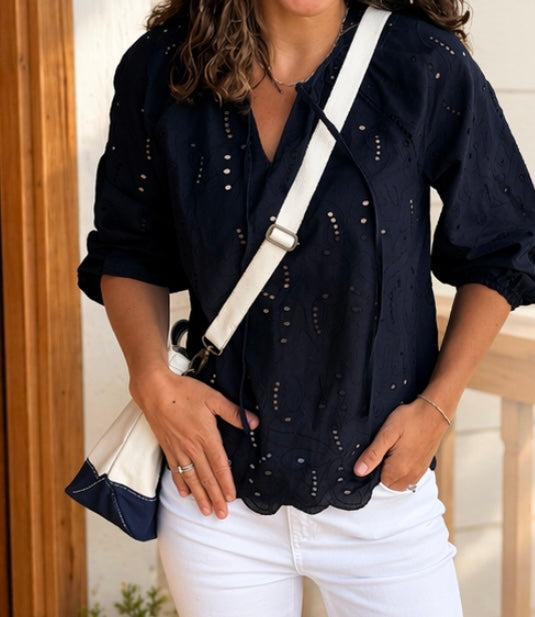 3/4 Raglan Sleeve Blouse
