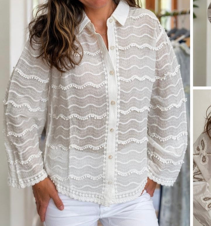 Jenny Button Front Top