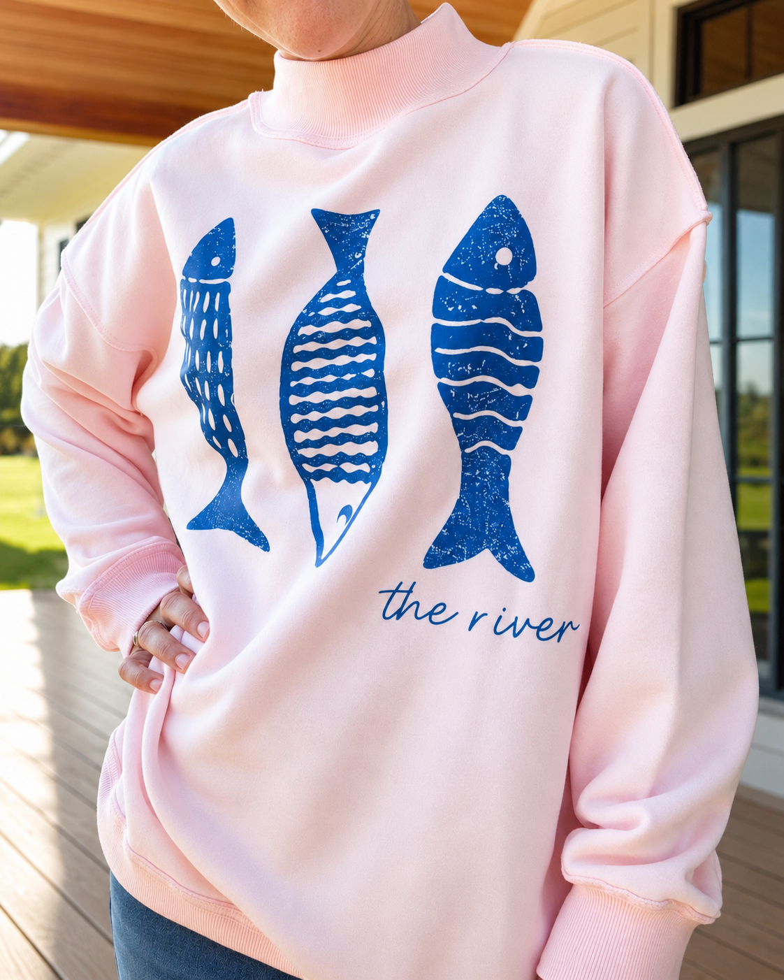 Pink Mock Neck