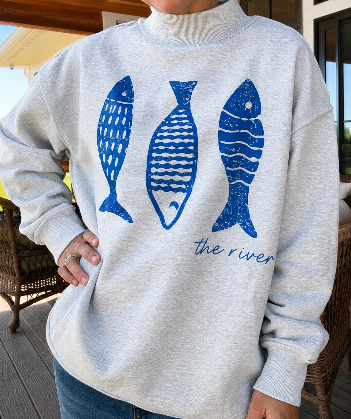 Grey Mock Neck