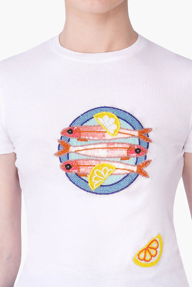 Sardine Embellished T-Shirt