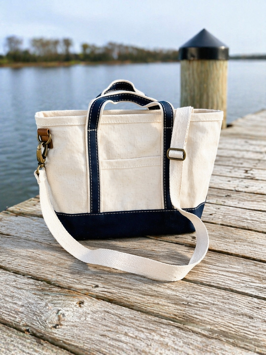 Crossbody Canvas Bag- Navy