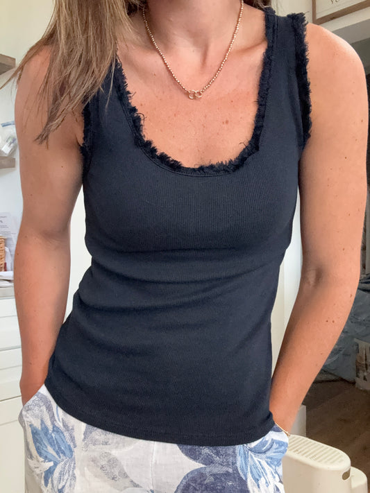 Raw Edge Tank (Navy)