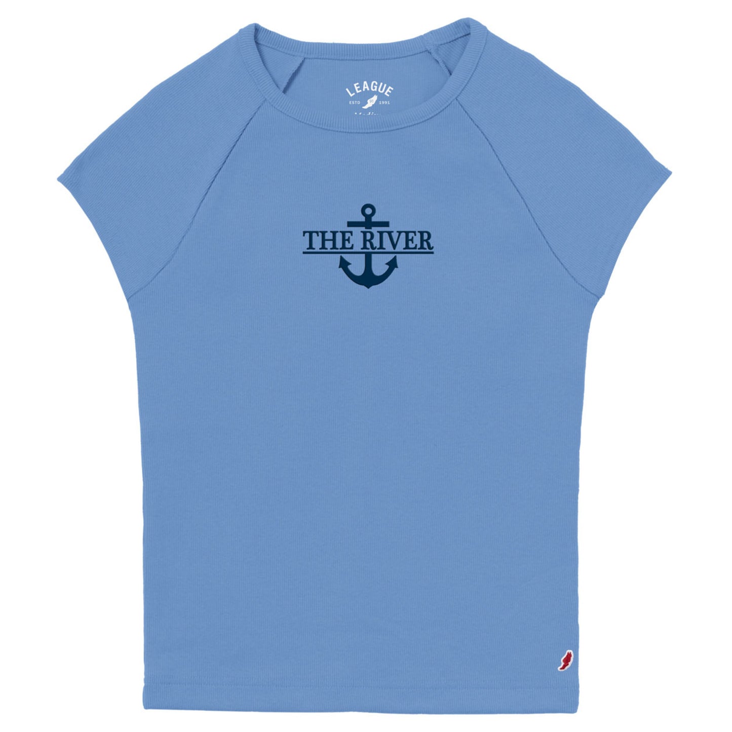 Ribbed Tee- Power Blue