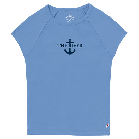 Ribbed Tee- Power Blue