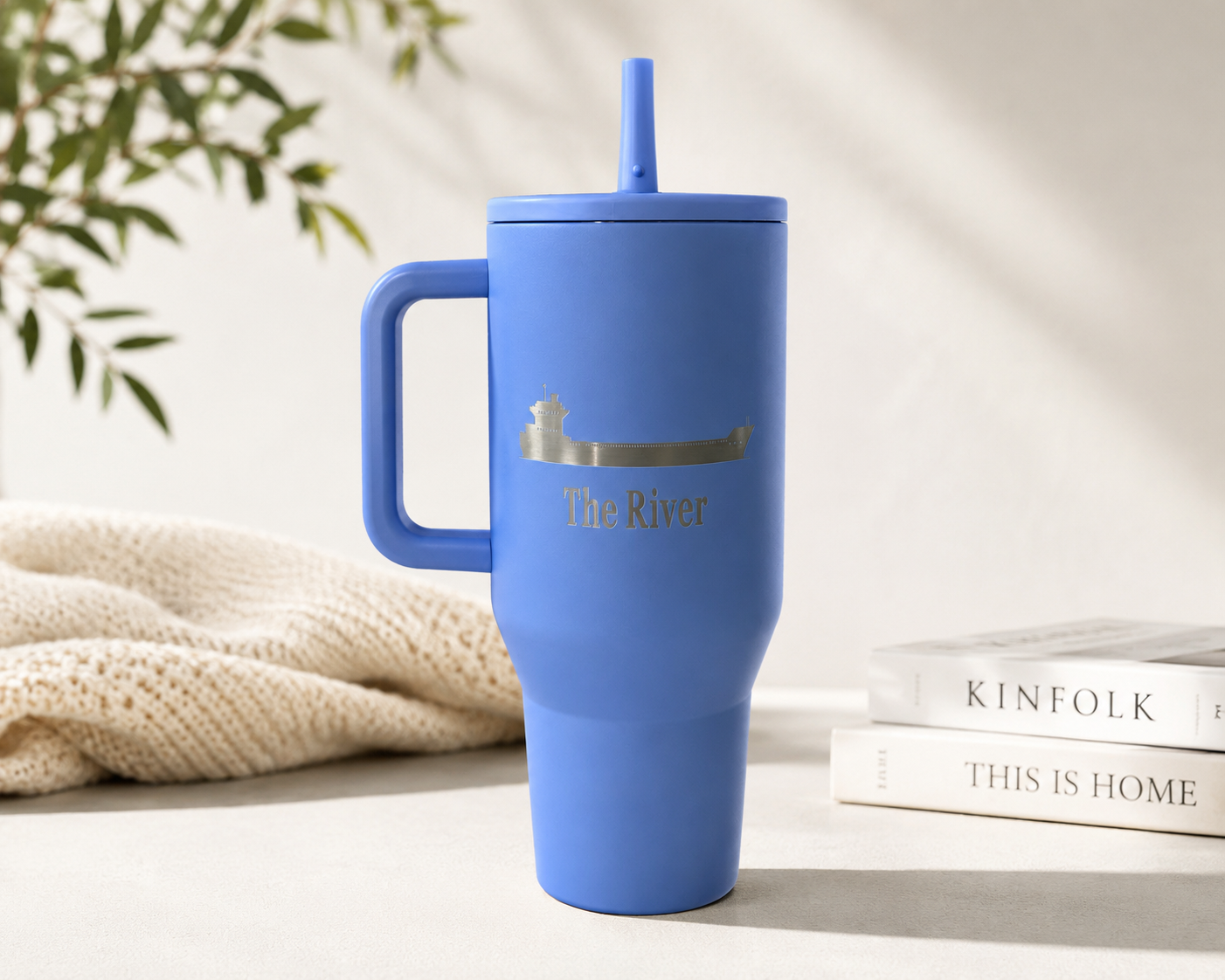 Hydrojug engraved bottle- blue