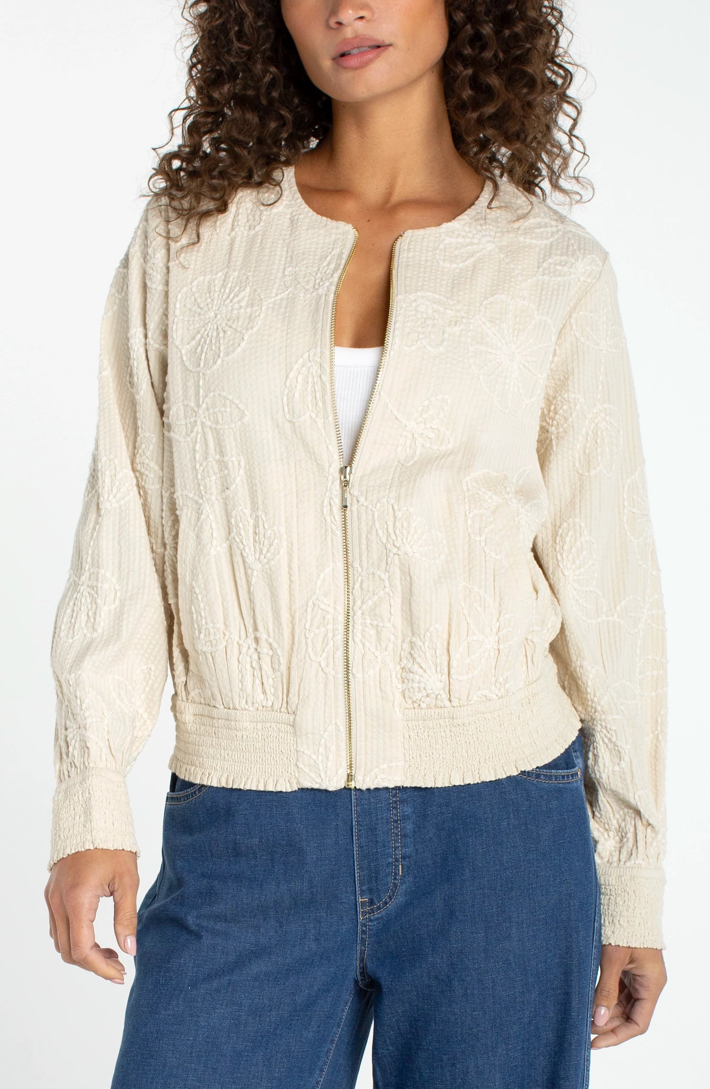 Cream Jacket -Floral Print