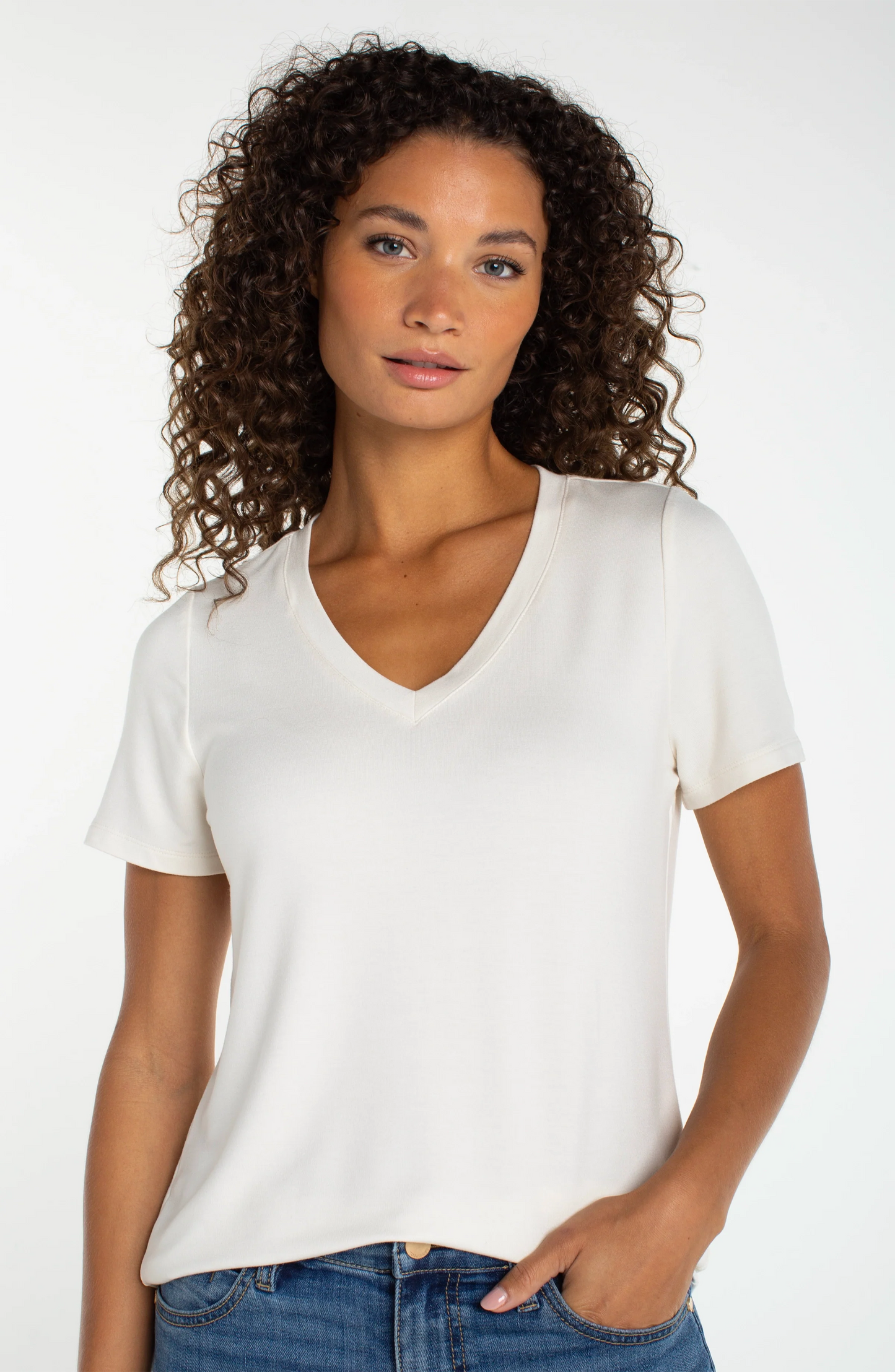 Cream V Neck