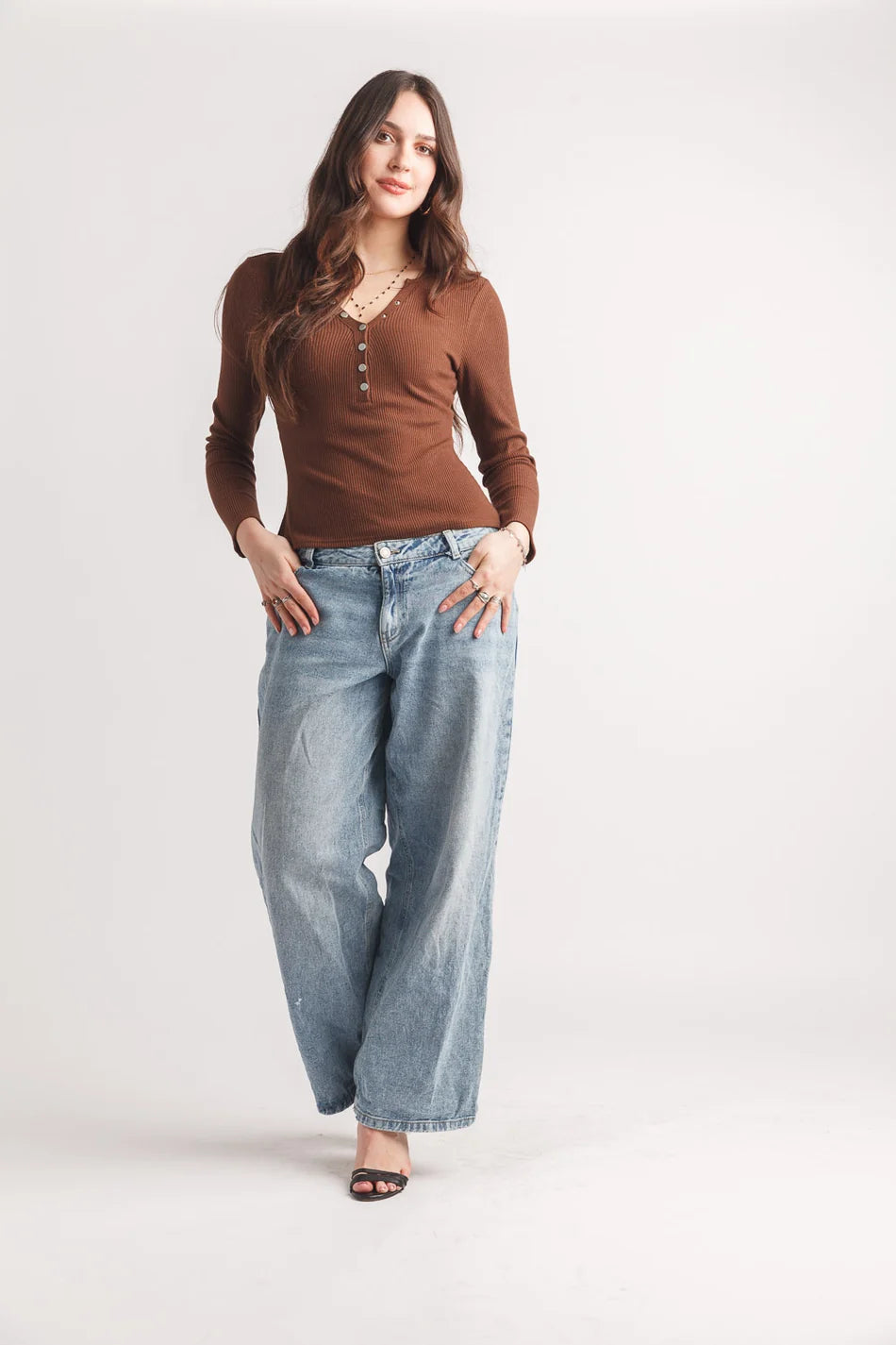 Henley Top- Brown