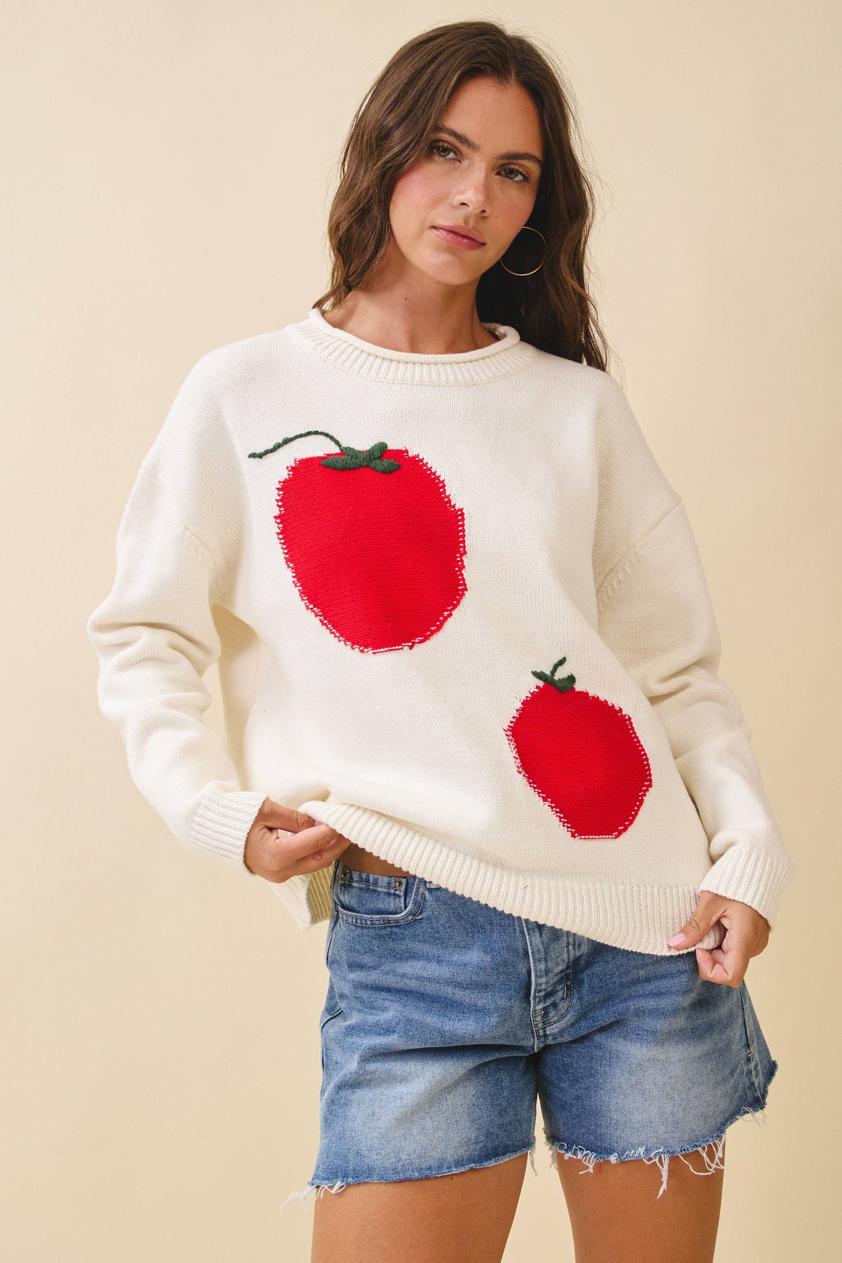 Oversized Graphic Knit Sweater