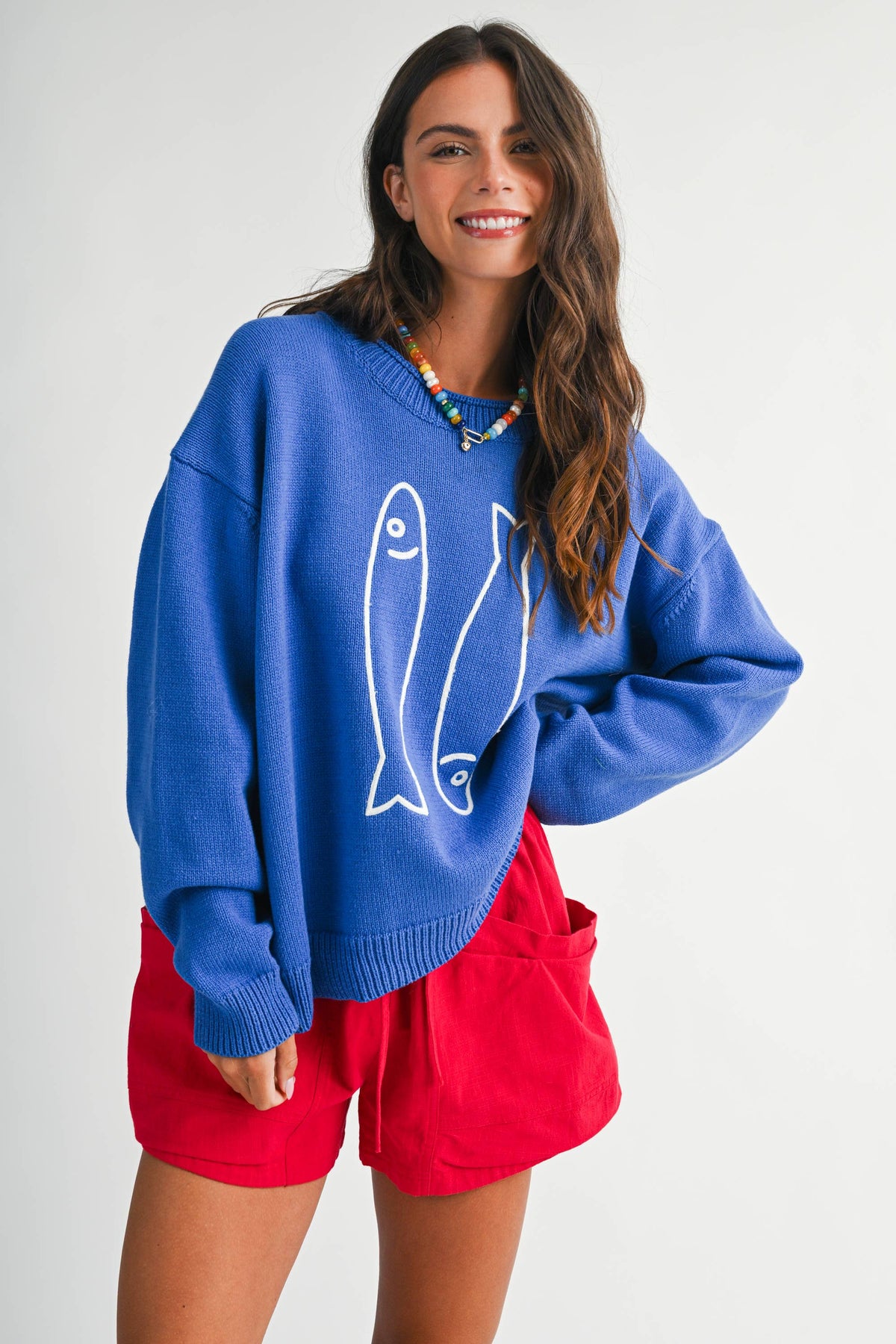 Oversized Graphic Knit Sweater